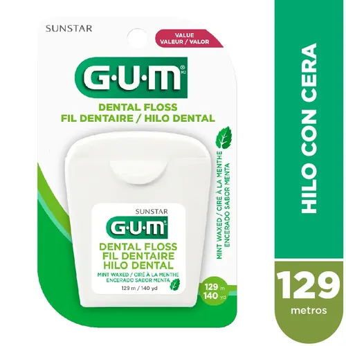 Hilo dental GUM Dental Floss sabor menta 129 m