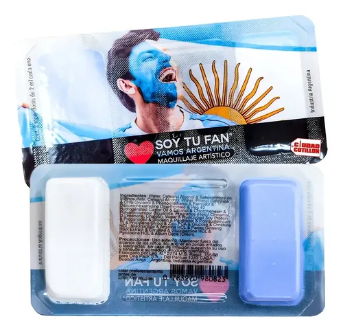 Kit Maquillaje Artístico Celeste Blanco Argentina Mundial