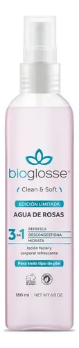 Loción Facial Agua de Rosas 3 en 1 Bioglosse 180 ml