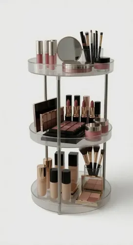 Organizador Maquillaje Porta Cosméticos Giratorio 3 Niveles