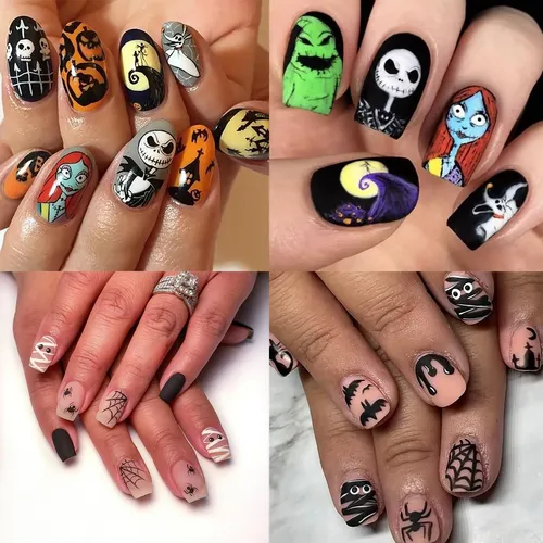 8 Láminas De Vendajes Para Uñas De Halloween, Calavera De Mu