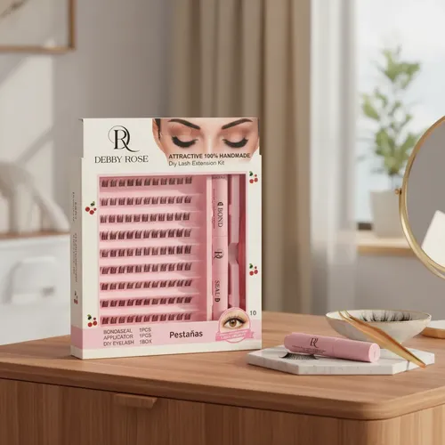 Kit De Pestañas Debby Rose 06 Con Bond Seal Y Pinza Original