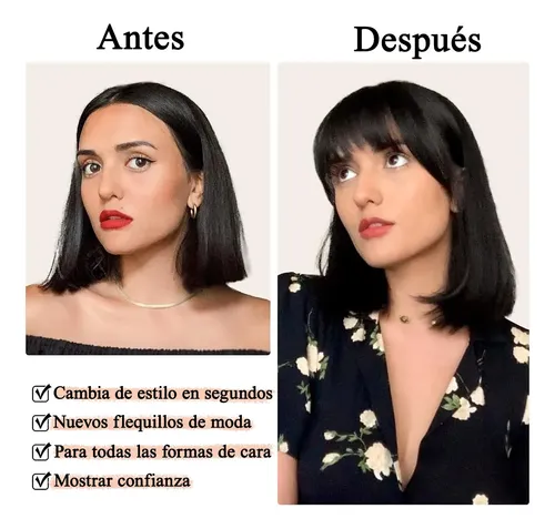 Fleco Postizo Con Clip Extensión Cabello Natural A