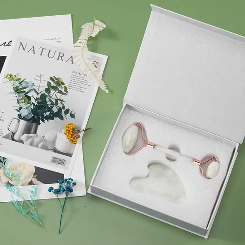 Rodillo Facial Jade Verde Masajeador Para Piel Y Ojos