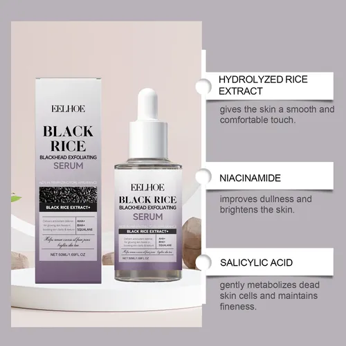 Set De Sérum Exfoliante De Arroz Blanco Y Negro Bha Niacinamide P