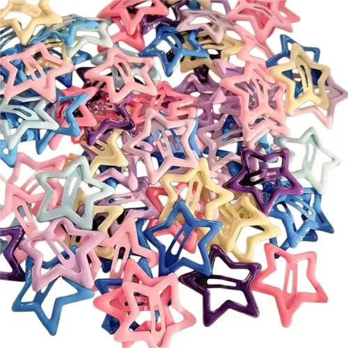 100 Broches Pelo Estrella Colores Clip Bb Metal Aleaci