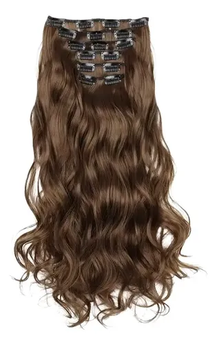 Cortina De Cabello Orgánico 6 Piezas Con Movimiento Ondas