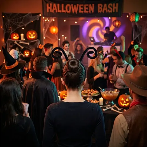 Vincha Antenitas De Hormiga Para Halloween Black-1unid