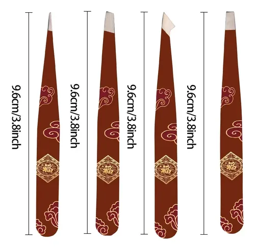 Set De 4 Pinzas Profesionales De Acero Inoxidable Para Cejas
