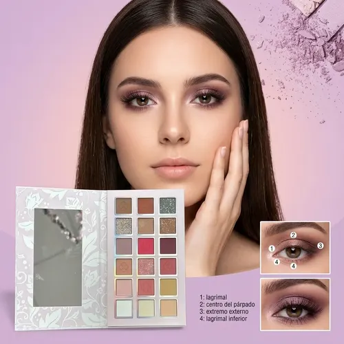 Sombras Para Ojos Paleta 18 Colores Malva Vino Maquillaje