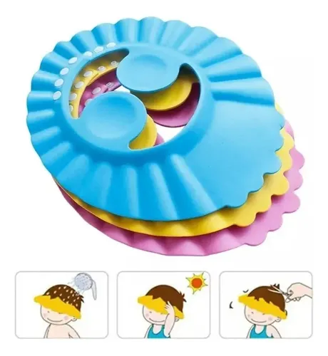 Gorro Protector Ducha Bebé Niño Ajustable Protege Ojos Ll