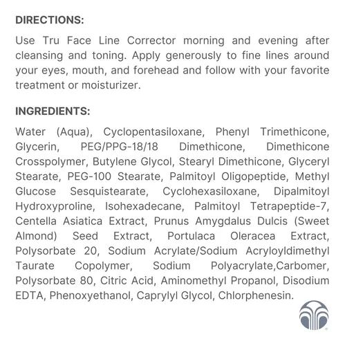 Nu Skin Tru Face line corrector gel tratamiento anti-arrugas y líneas de expresión 30ml