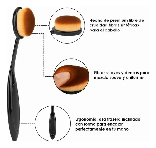 Brochas Kabuki Para Base Con Esponja 3 Piezas