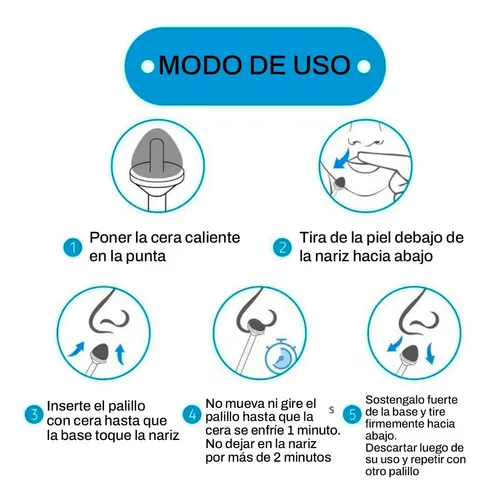 12 Palitos Espátula Depilación Pelo Nariz Intimo Descartable