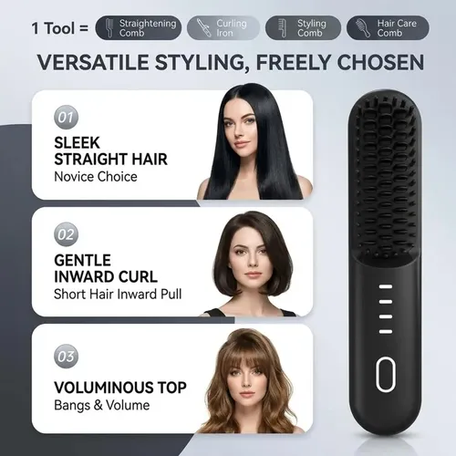 Nucelia Upgraded Wireless Short Hair Straightener In Jj