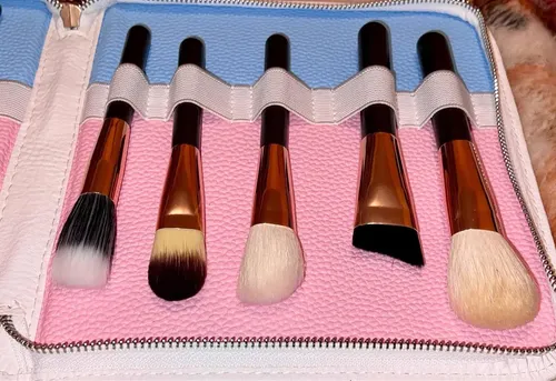 Set De 10 Brochas Maquillaje Kabuki Profesional + Estuche