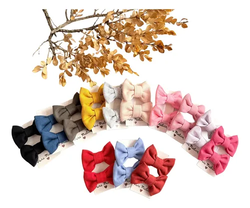 Hermosos! Pack De 6 Pares De Moñitos Colores A Elección.