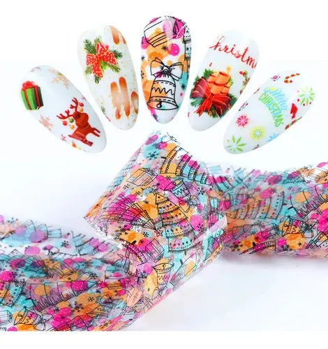 10 Rollos De Pegatinas Navideñas For Uñas, Árbol De !