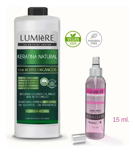 Alisado De Keratina Sin Formol 250 + Anti Frizz Reparador 15