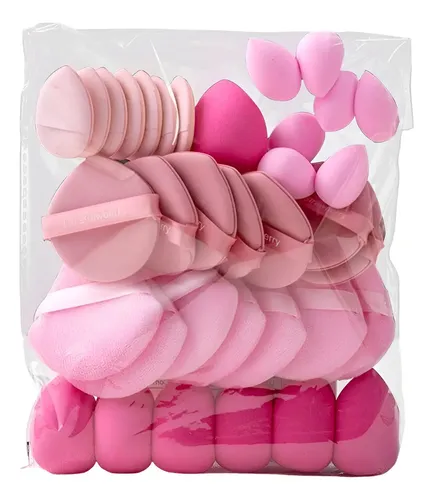 . Set De 35 Esponjas De Maquillaje Reutilizables Suaves