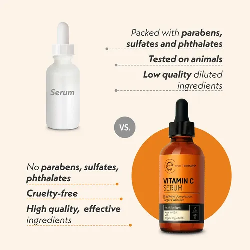 Sérum Hidratante Con Vitamina C 76% Orgánico De Eve Hansen,  Todo Tipo De Piel Día/noche