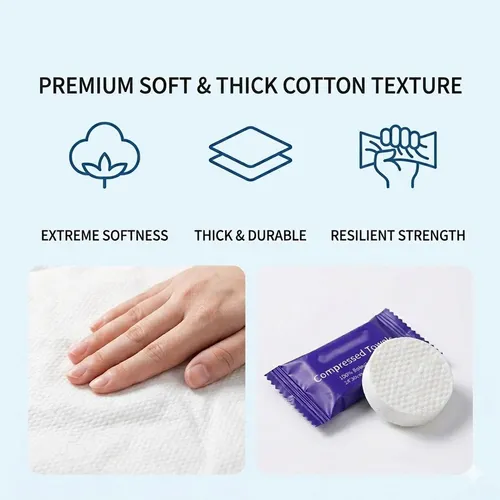 Compressed Towels 30 Pack  Disposable Pure Cotton Face