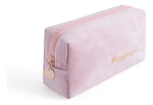 Bolsa De Franela Resistente Para Maquillaje Con Estilo, Gran