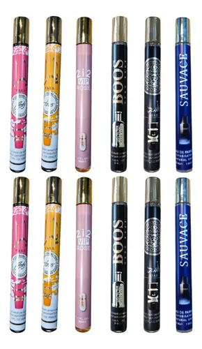 Set X12 Perfumes Tubito 3 Fragancias Hombre Y 3 De Mujer