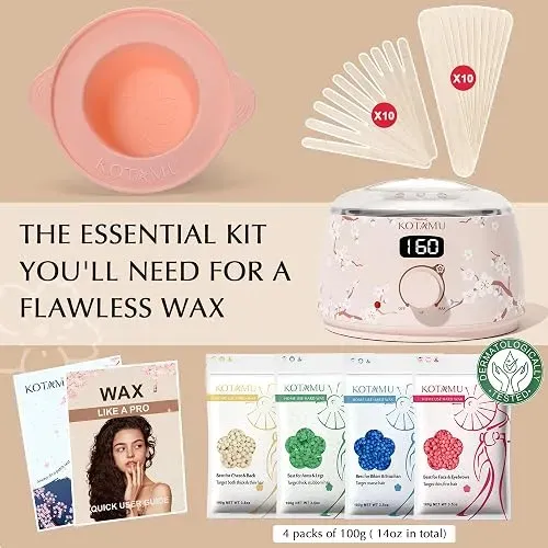 Polvo Depilatorio Kotamu Bead Wax Kit Depilacion Facial Cherry -1