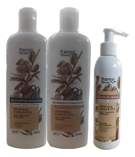 Shampoo Acondicionador+ Crema Sin Sulfatos Almendras Frenzzi