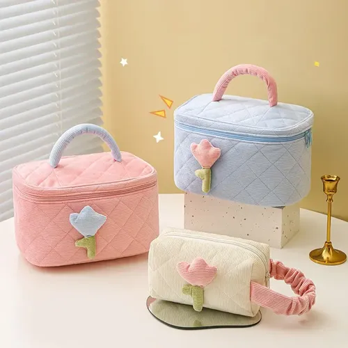 #*~ Bolsa De Cosméticos De Flores De Tulipán For Mujer De S*