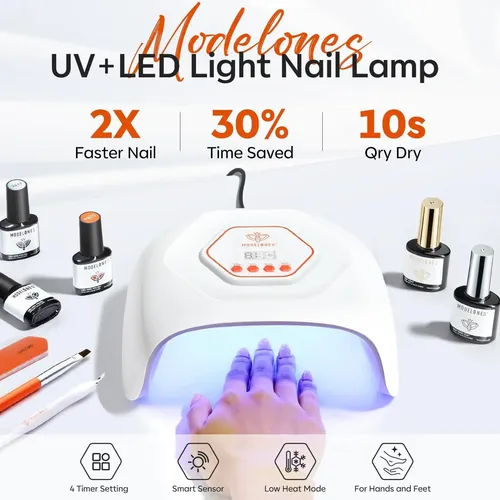 Lámpara De Uñas Uv Led Modelones 4 Temporizadores 358g