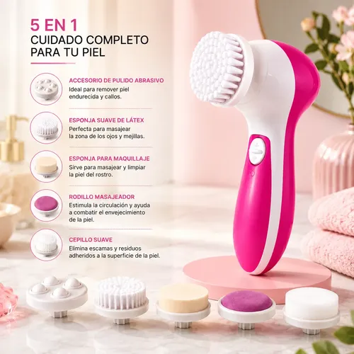 Cepillo Facial Limpieza Profunda 5 En1 Masajeador Exfoliante