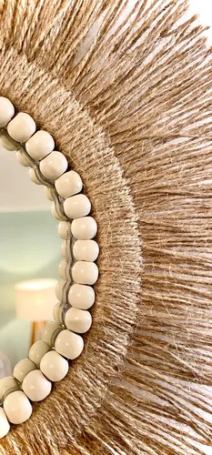 Set De 3 Espejos Decorativos Estilo Boho Con Marco De Yute