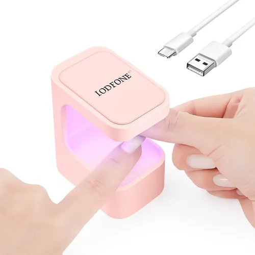 Lámpara Led Uñas Recargable Portátil Rosa Con Timer