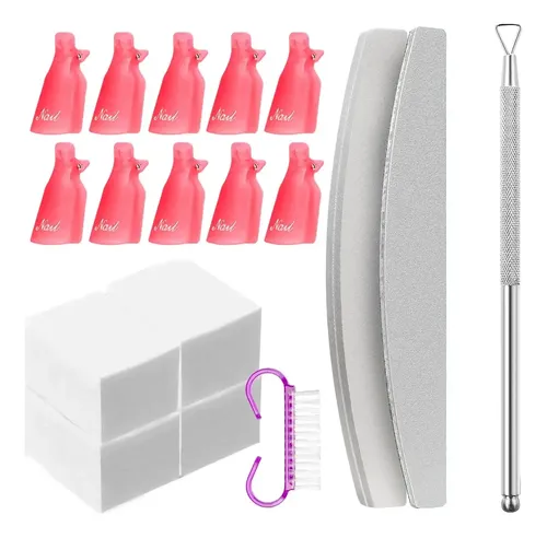 Kit Removedor Esmalte Soft Gel Uñas Semipermanente Manicura