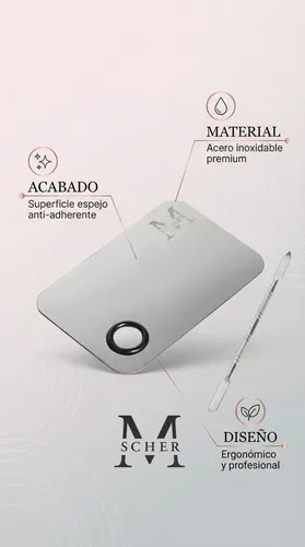 Paleta Mezcladora Maquillaje Profesional Metal Resistente