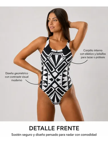 Traje De Baño Deportivo + Gorra -gl Crozy Anticloro Natación