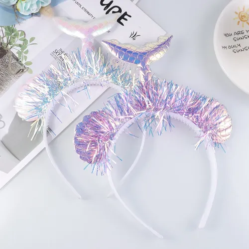 Diadema De Sirena Para El Pelo Con Forma De Concha Y Flores