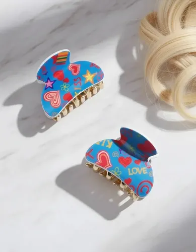 Broches De Pelo Para Nenas. Clips Para Niñas Ganchos Nenas Color Celeste