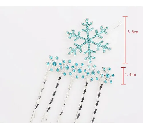 6 Piezas Horquillas De Cristal Y Broche Plateado Para Novia Silver And Blue