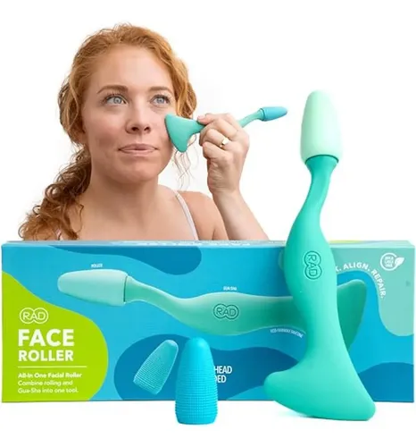 Rodillo Facial Rad, Rodillo De Jade 2 En 1 Y Herramienta Gua
