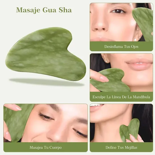 Masajeador De Jade Y Rodillo Facial | Masajeador Facial Jade