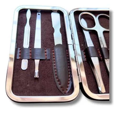 Manicura Set De 6 Piezas En Estuche Acero Inoxidable
