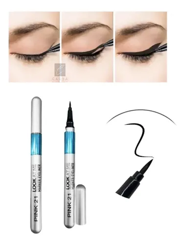 Delineador Fibra Para Ojos Look At Me Marker- Pink 21 Color Negro