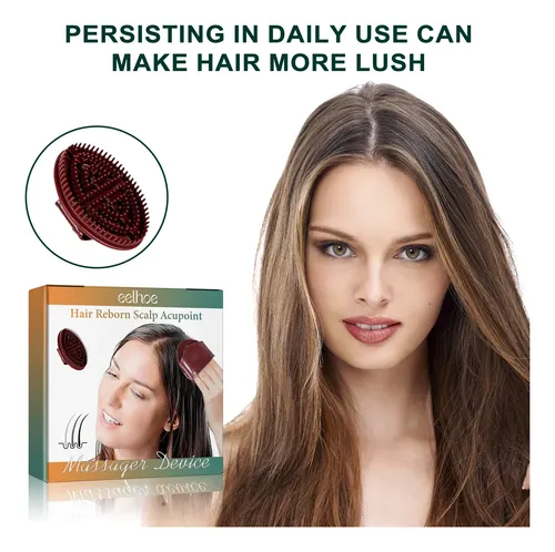Cepillo De Masaje Para Espesar El Cabello Eelhoe Burgundy