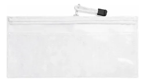 Neceser Transparente Organizador Maquillaje Costura Escolar Blanco Porta Utiles Estuche Plastico Pvc Cierre Reforzado Viaje Transparente