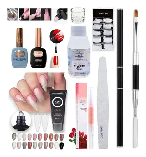 Kit X9 Polygel 30ml Pincel Capsula Dual Top Y Base Oferta