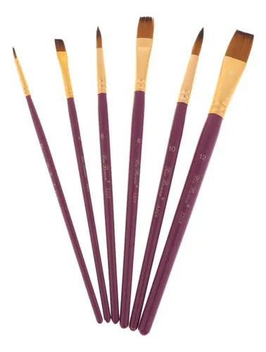 6pcs De Nylon Cepillo De Pintura Para El Cabello Púrpura