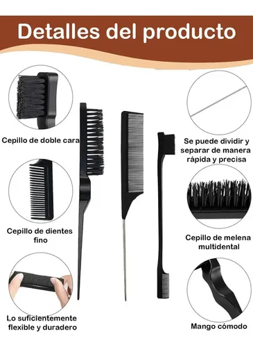 – Cepillo De Cerdas De Jabalí De 5 Piezas, Cepillo De .